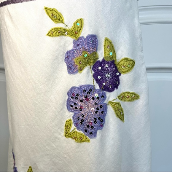 EUC Vintage Edward Linen embroidered skirt size 8 - Picture 12 of 16